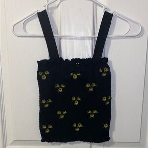 Rue21 Smocked Sleeveless Sunflower Tank Top Size XS